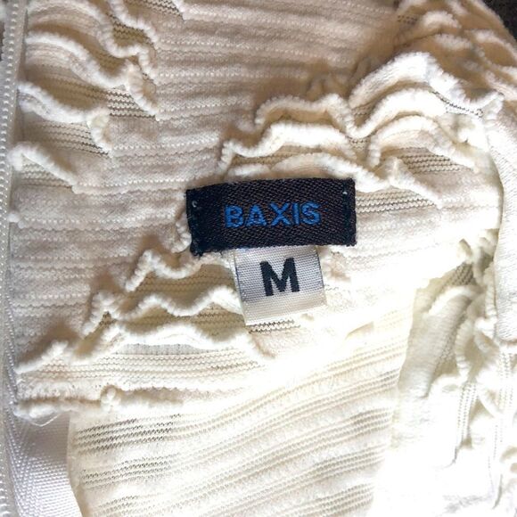 Baxis & Baxis White Textured Mock Neck Zip-Back Top – Size M - Picture 10 of 11